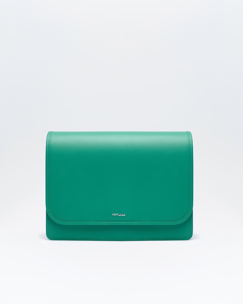 Зеленая сумка Fan из натуральной кожи от FETICHE S.036. Emerald - фото 5