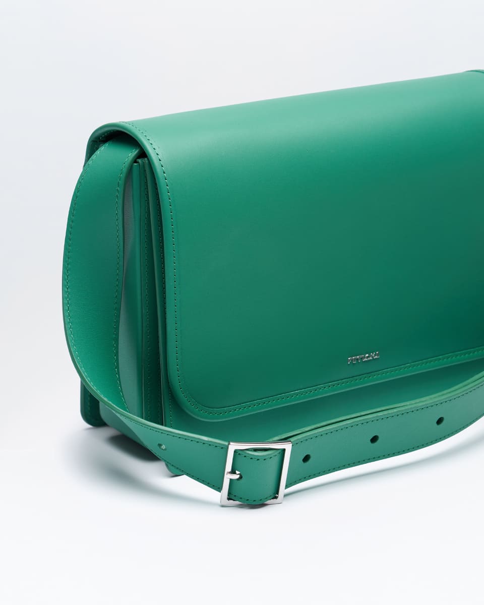 Зеленая сумка Fan из натуральной кожи от FETICHE S.036. Emerald - фото 4