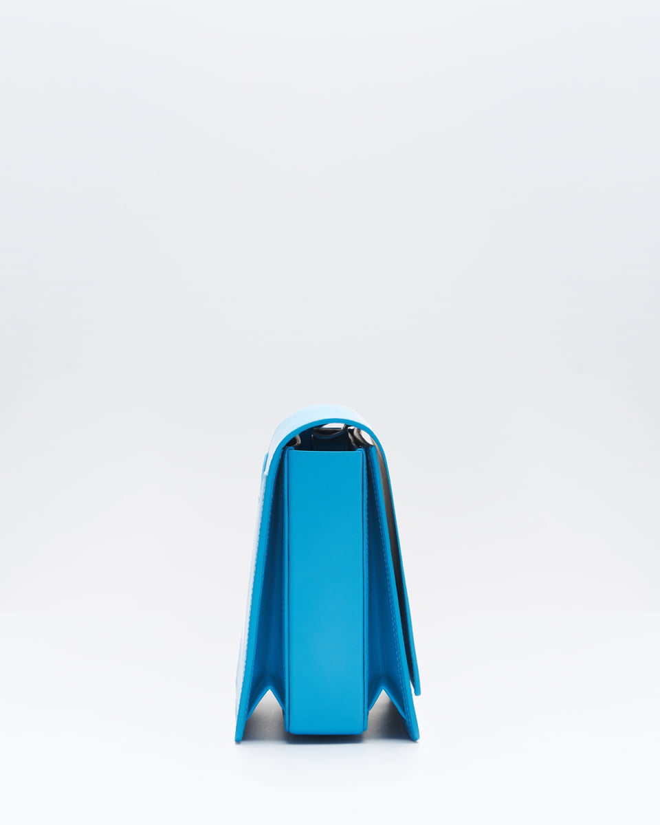 Голубая миниатюрная сумка кроссбоди из натуральной кожи от FETICHE S.036. Adriatic Blue - фото 8