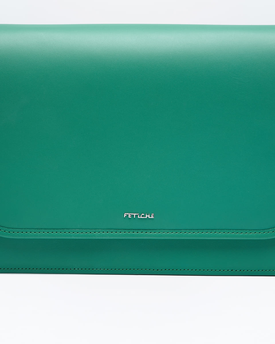 Зеленая сумка Fan из натуральной кожи от FETICHE S.036. Emerald - фото 10