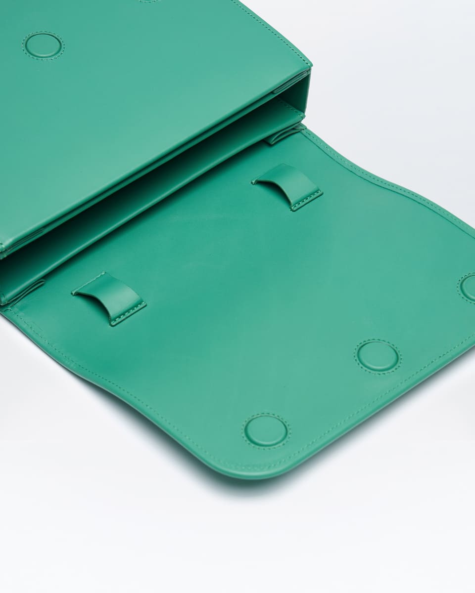 Зеленая сумка Fan из натуральной кожи от FETICHE S.036. Emerald - фото 8