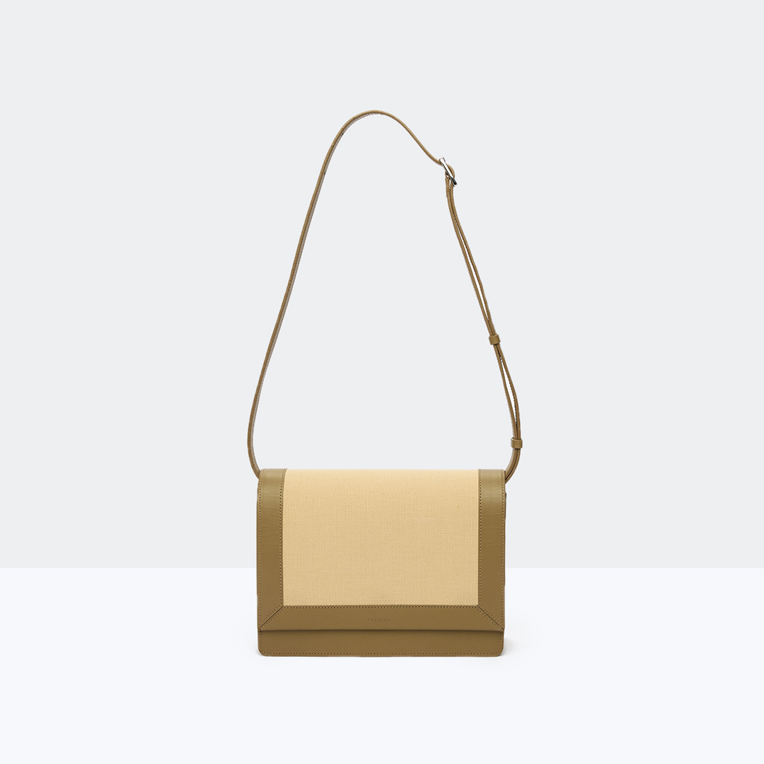 Сумка Fan Canvas/Dark beige