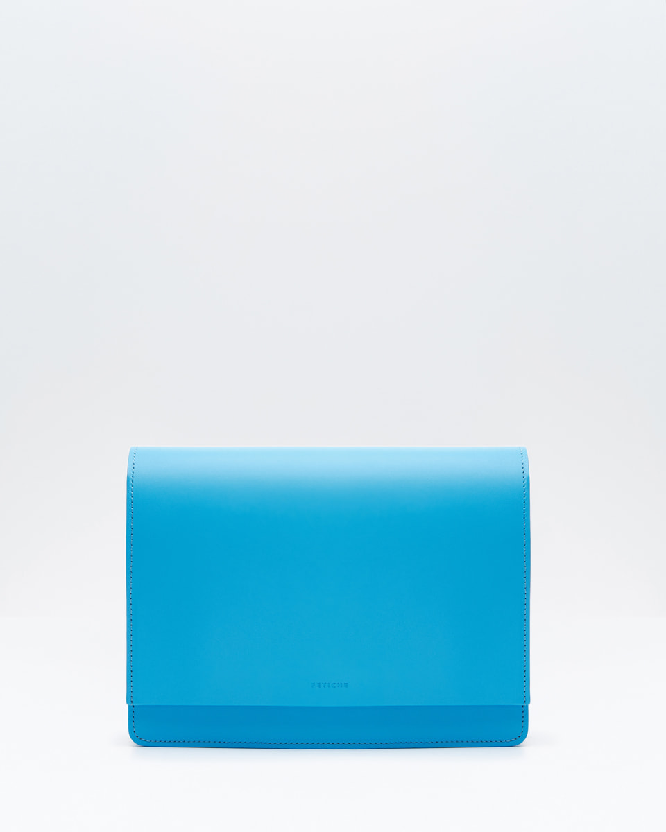 Голубая миниатюрная сумка кроссбоди из натуральной кожи от FETICHE S.036. Adriatic Blue - фото 1