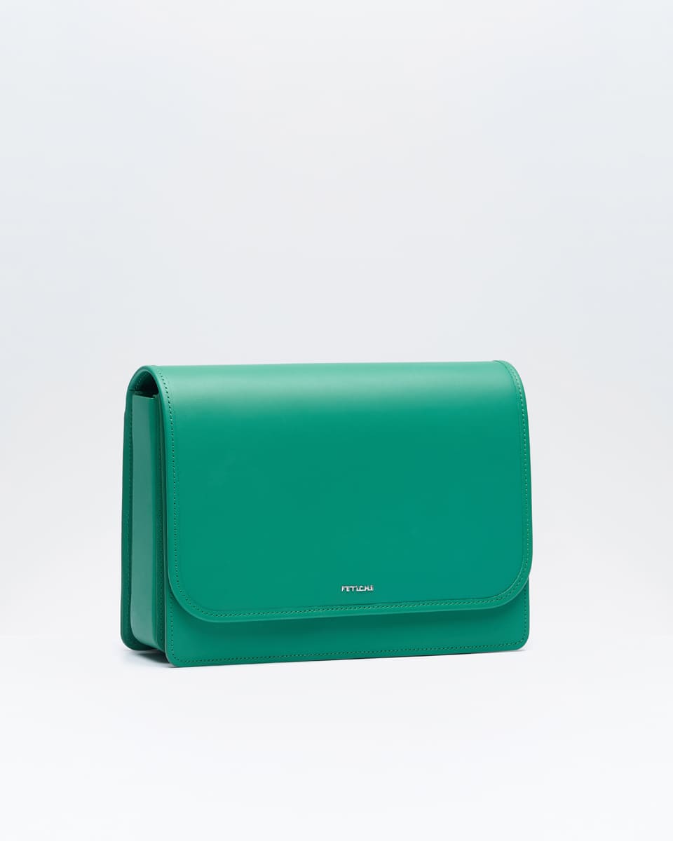 Зеленая сумка Fan из натуральной кожи от FETICHE S.036. Emerald - фото 1