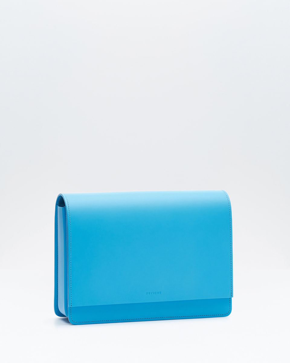 Голубая миниатюрная сумка кроссбоди из натуральной кожи от FETICHE S.036. Adriatic Blue - фото 5