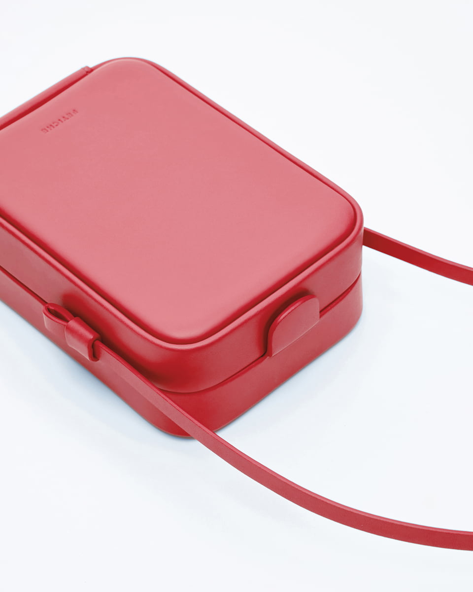 Красная сумка-куб мобильный от FETICHE S.034. Ruby Red - фото 9